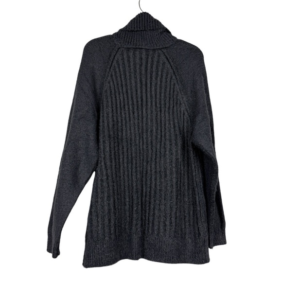 Free People Big City Ribbed Soft Grey Turtleneck Sweater - Picture 3 of 6